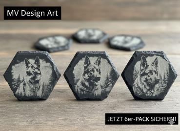 Exklusives 6er-Set Schiefer-Untersetzer: Treue Begleiter für Deinen Couchtisch