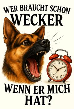 Preview: Damen T-Shirt mit "Wer braucht schon Wecker"