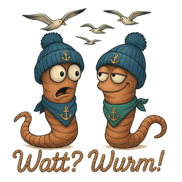 Unisex T-Shirt Nordischer Humor "Watt? Wurm!"